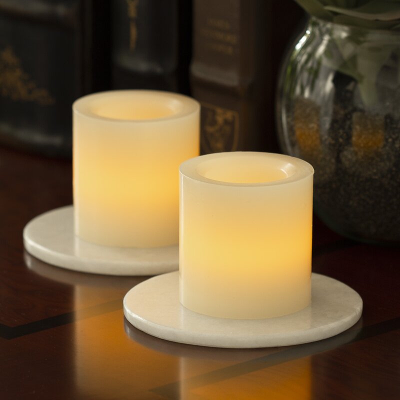 Ebern Designs Wax Pillar Unscented Flameless Candle Wayfair 8370